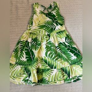 Janie and Jack Green Leaf Print Dress